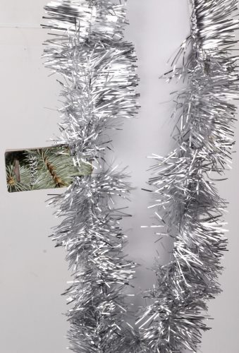 CHRISTMAS TINSEL GARLAND WITH TILES, MATT SILVER