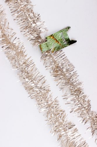 CHRISTMAS TINSEL GARLAND WITH TILES, MATT CHAMPAGNE