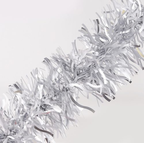 CHRISTMAS TINSEL GARLAND, WAVY, SILVER