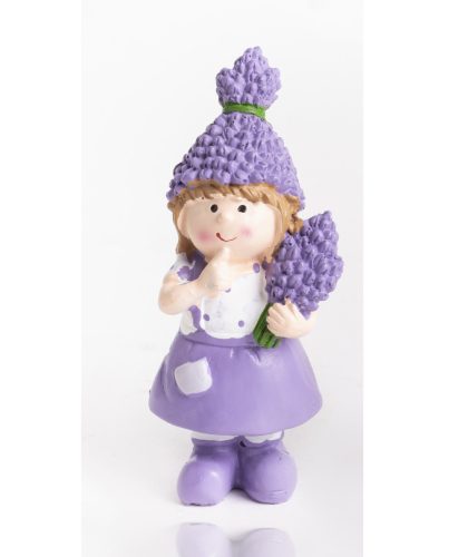 POLIRESIN BOY OR GIRL IN HAT, LAVENDER