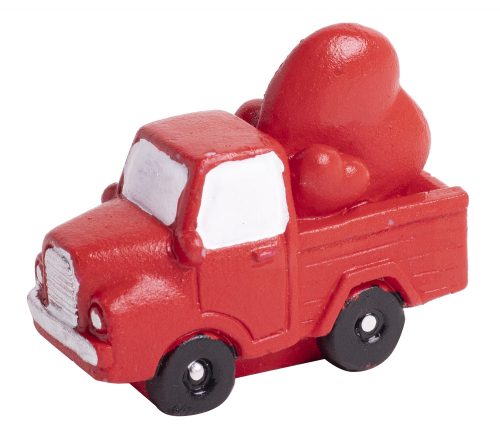 467206 POLIRESIN DECORATION, TRUCK WITH HEART ON DECK
