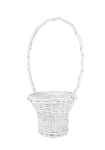 472373 WILLOW BASKET WITH HANDLE     WHITE