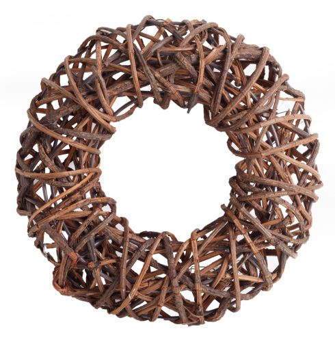 472427 WREATH WITH WIRE  BROWN