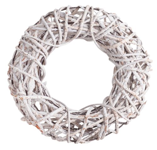 WREATH WITH WIRE  GREY