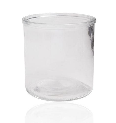 GLASS PLANT POT ROUND  CLEAR