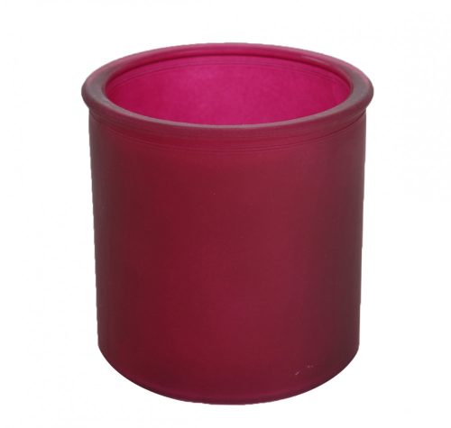 475882 GLASS POT SANDBLASTED CLARET