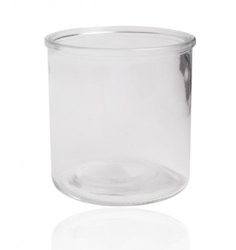 475890 GLASS PLANT POT ROUND  CLEAR