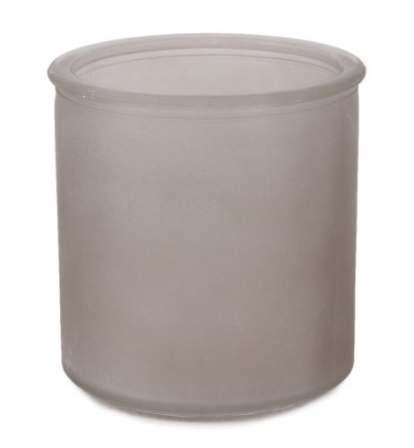 475891 GLASS POT ROUND SANDBLASTED BROWN