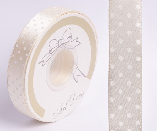 SATIN RIBBON, DOTTED CREAM