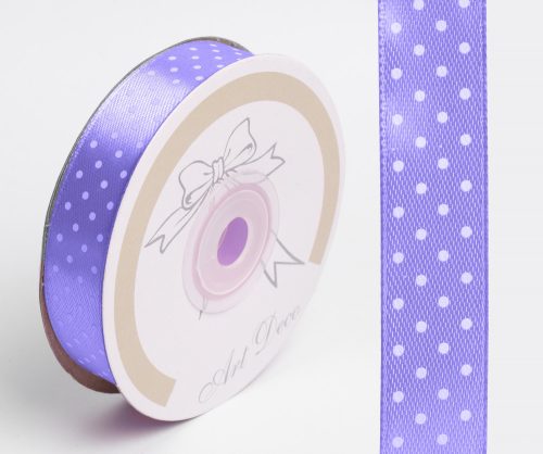 SATIN RIBBON  DOTTED LAVENDER