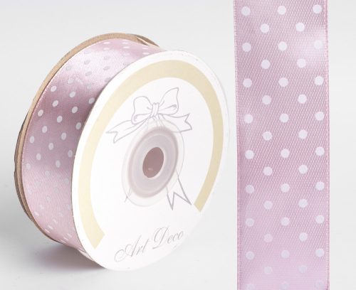 SATIN RIBBON, DOTTED MALLOW