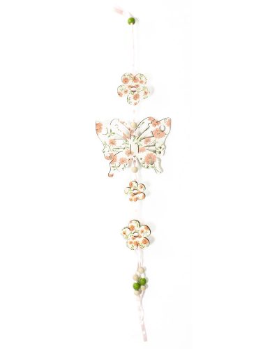 482603 WOODEN HANGING DECOR BUTTERFLY ROSE