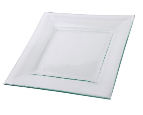 GLASS PLATE, SQUARE SHAPED, CLEAR