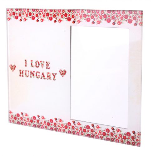 489844 GLASS PICTURE HOLDER  I LOVE HUNGARY