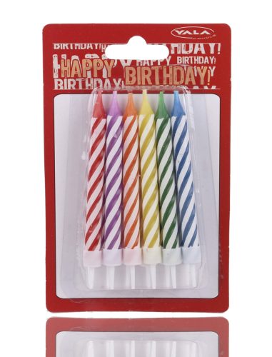 CAKE CANDLE, SET OF 12, MULTI-COLOURED