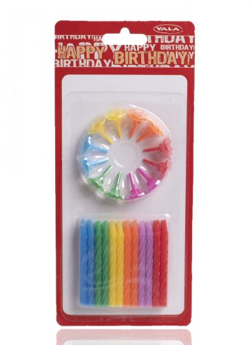 497150 BIRTHDAY CANDLES SET OF 24 WITH HOLDERS