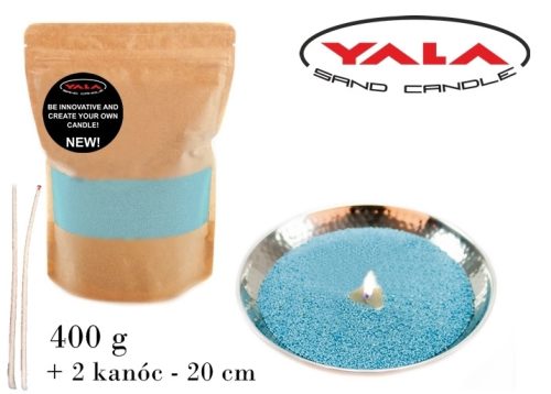 497485 SAND CANDLE WITH 2 WICKS  TURQUOISE