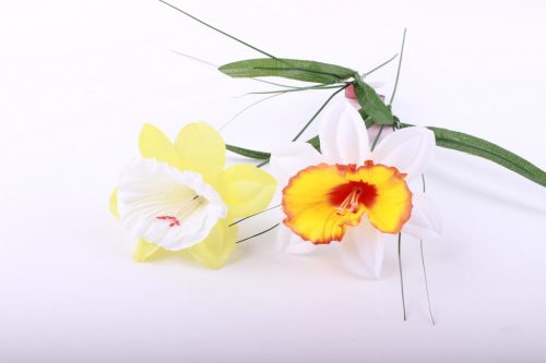 501037 ARTIFICIAL FLOWER, SINGLE STEM NARCISSUS WITH GRASS