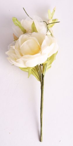 504221 ARTIFICIAL FLOWER ROSE PICK WITH ROSEBUD, PALE YELLOW