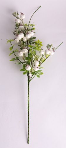 566652 ARTIFICIAL FLOWER BERRIES PICK, PEARL WHITE