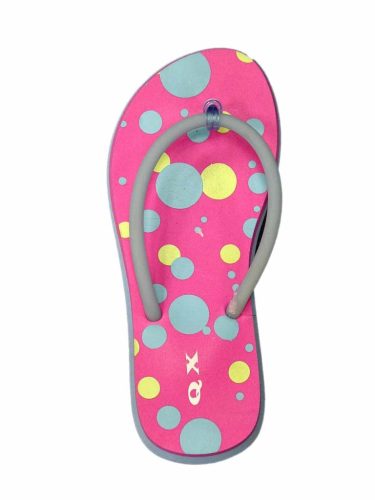 BEACH FLIP FLOPS SLIPPERS WITH COLOURED POLKA DOT PATTERN, PINK