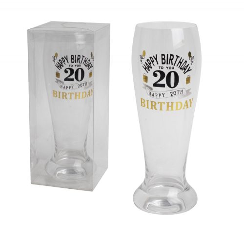 636133 BEER GLASS WITH BIRTHDAY 20