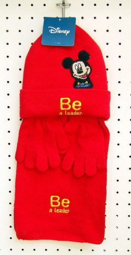 650224 DISNEY KIDS WINTER HAT, SCARF AND GLOVES SET, MICKEY MOUSE, RED