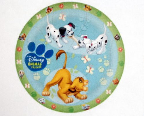 DISNEY PLASTIC ANIMAL FRIENDS PARTY SMALL PLATE, SET OF 4