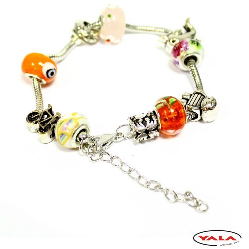 682093 METAL AND GLASS BRACELET FUNNY-3, COLOURED