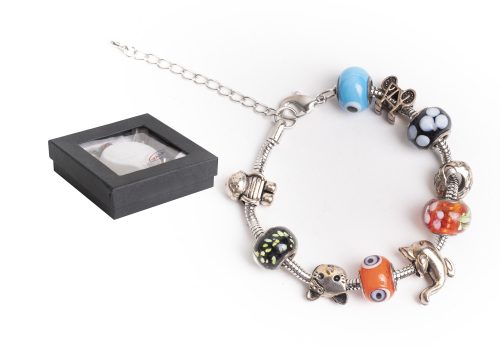 682096 METAL AND GLASS BRACELET FUNNY-6, COLOURED