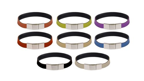 682131 SILICONE BRACELET WITH 3 METAL PLATE