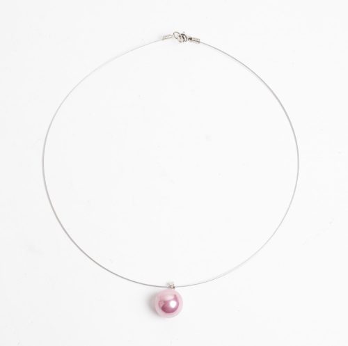 683018 METAL NECKLACE WITH PEARL, PINK