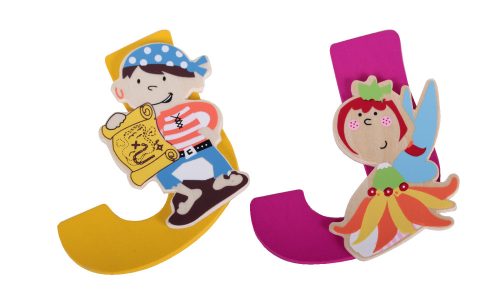 WOODEN PIRATE OR FAIRY ALPHABET LETTER J IN POLYBAG
