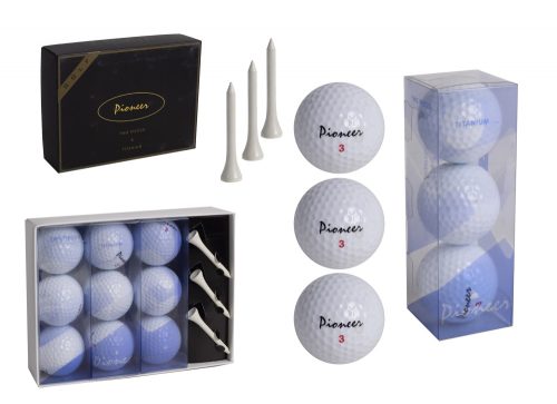 735700 GOLF BALL SET IN GIFT BOX, 9 BALLS AND 3 TEES