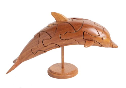 760166 WOODEN 3D PUZZLE DOLPHIN WITH STAND