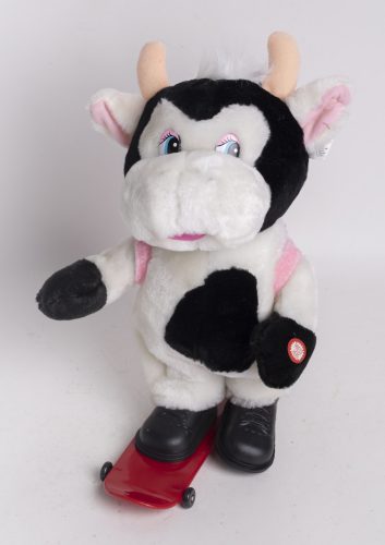 844026 PLUSH SKATEBOARDER COW WITH SOUND