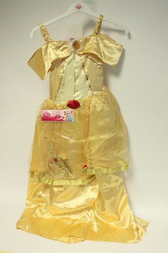 863561 DISNEY BELLE COSTUME WITH TIARA, GOLD