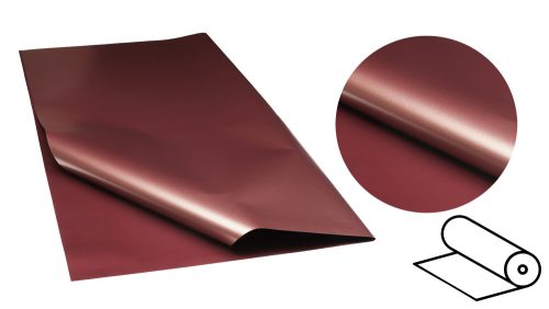 PLASTIC WRAPPING ROLL, 2 SIDED, NACRE BURGUNDY