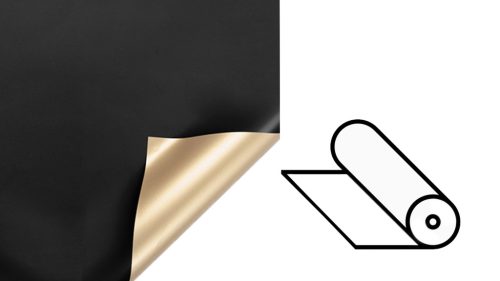 PLASTIC WRAPPING ROLL, 2 SIDED GOLD/BLACK