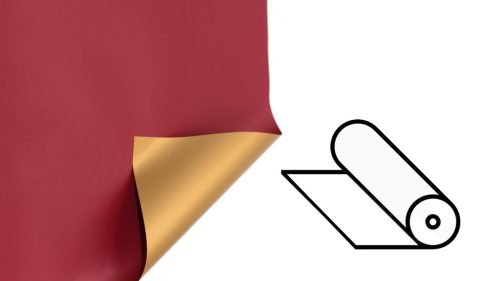 PLASTIC WRAPPING ROLL, 2 SIDED GOLD/ DARK RED