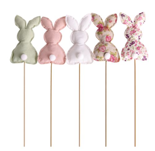 TEXTILE  DECORATON ON STICK, RABBIT BACK