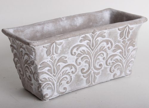 BETON PLANT POT SQUARE BAROQUE GRAY / WHITE