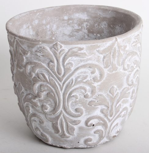 BETON PLANT POT ROUND BAROQUE GRAY