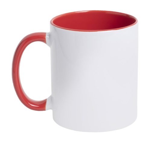 K171455 SUBLIMATION CERAMICS MUG WITH COLORED INTERIOR AND HANDLE     RED