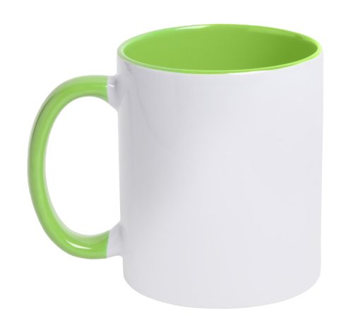 K171457 SUBLIMATION CERAMICS MUG WITH COLORED INTERIOR AND HANDLE     GREEN