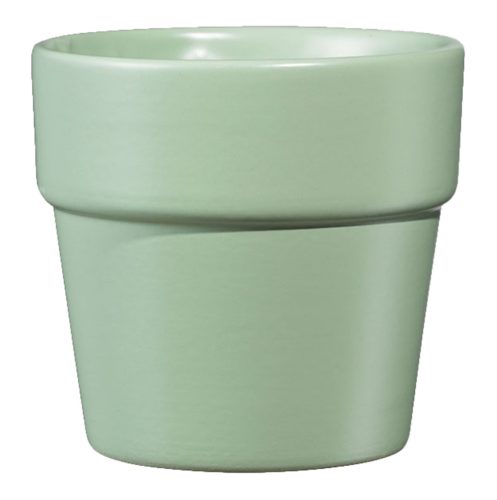 CERAMIC PLANT POT, LIMA, MATTE LINDEN GREEN