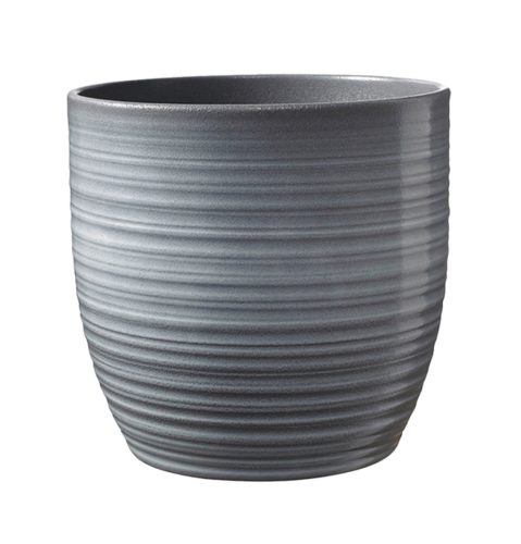 CERAMIC PLANT POT, BERGAMO, GRAY