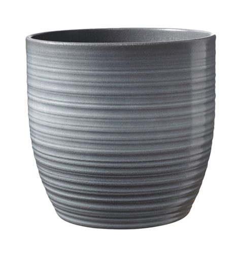 CERAMIC PLANT POT, BERGAMO, GRAY