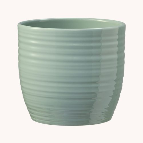 K192354 CERAMIC PLANT POT, BERGAMO, PURE BLUE