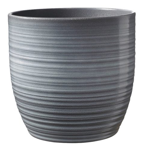 CERAMIC PLANT POT, BERGAMO, GRAY
